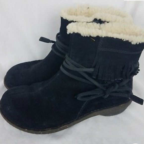 UGG Gaviota Black Suede Boots, women's size 8, multi wrap/fringe. - Picture 2 of 9
